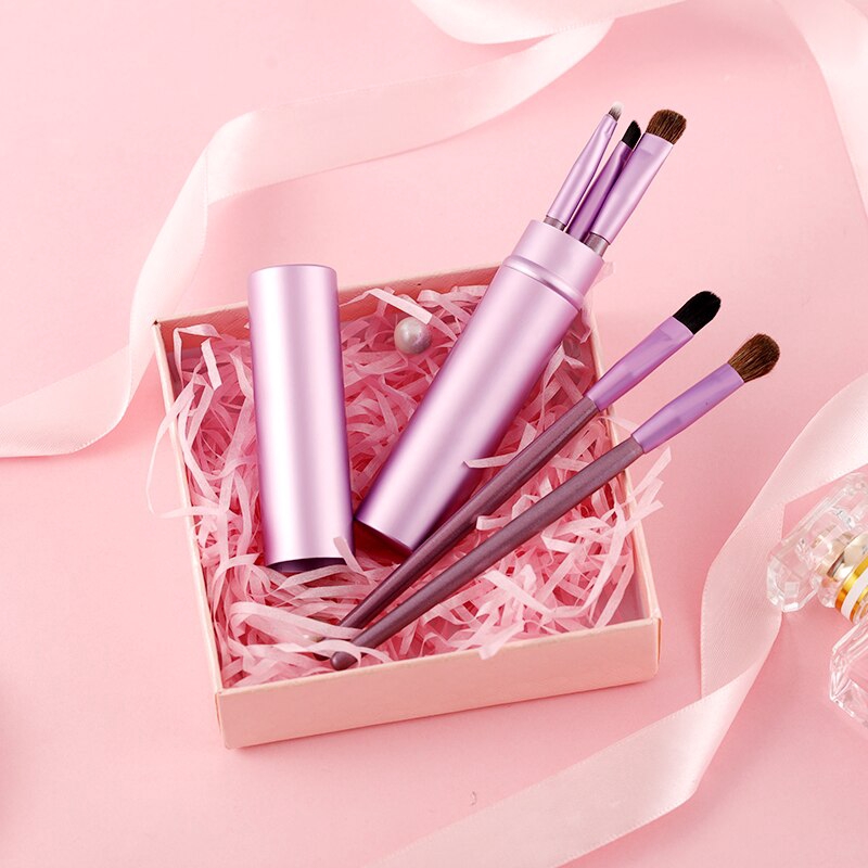 5 Bộ Cọ Trang Điểm Chuyên Nghiệp Tiện Dụng bộ cọ trang điểm gồm cây tặng kèm túi zip Vintage dành cho trang điểm cá nhân và chuyên nghiệp