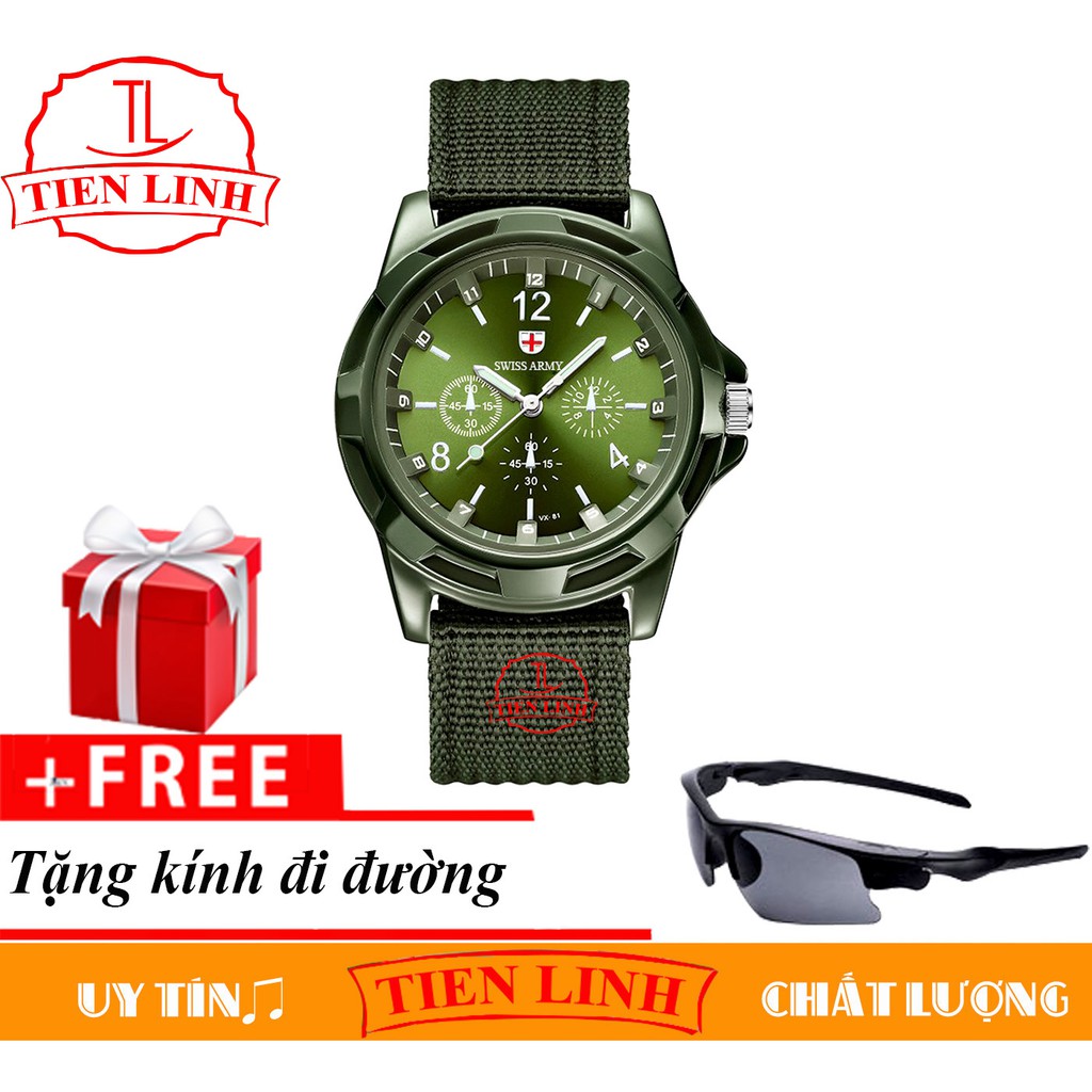Đồng hồ nam Gemius Army kiểu dáng quân đội tặng mắt kính đi đường chống bụi