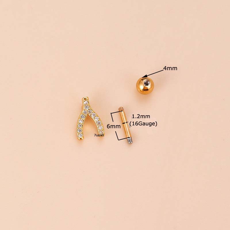 1 Khuyên Tai Dạng Thanh Tạ Bằng Thép Không Gỉ 16Gauge Hình Trái Tim Con Ong Bông Hoa Helix Lobe