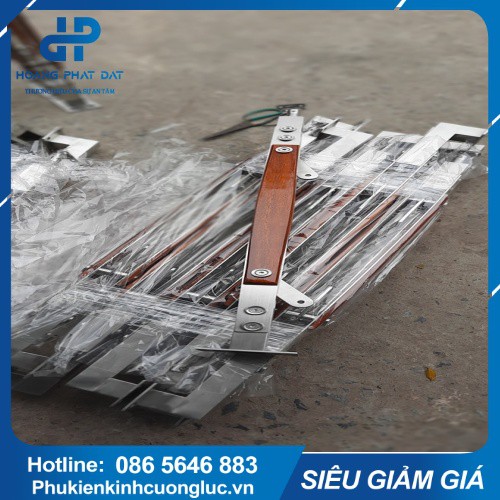 Trụ Cầu Thang Lan Can Gỗ⚡FreeShip⚡Trụ Kính Inox Má Gỗ Lim Nam Phi