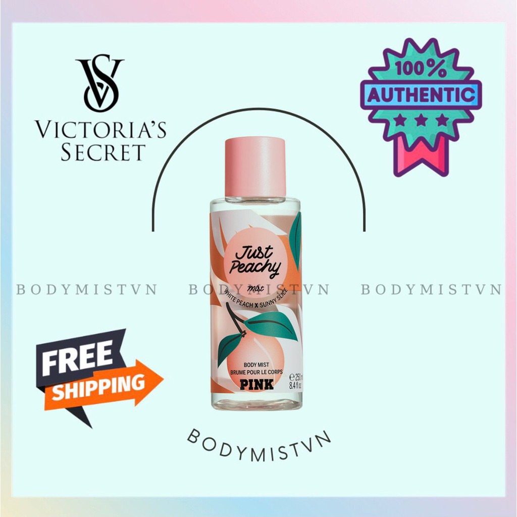 🤎 𝐁𝐨𝐝𝐲𝐦𝐢𝐬𝐭𝐯𝐧 - Xịt Thơm Body Mist Victoria Secret Just Peachy 33ml 🤎