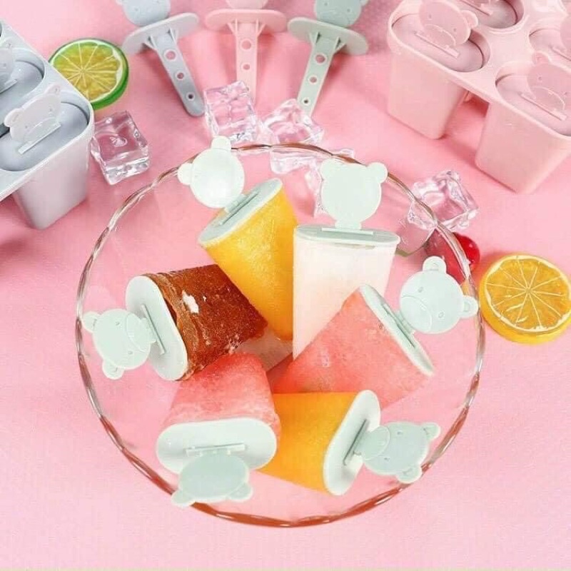 SET 6 Khuôn Làm kem Thỏ Việt Nhật Nhựa Cao Cấp