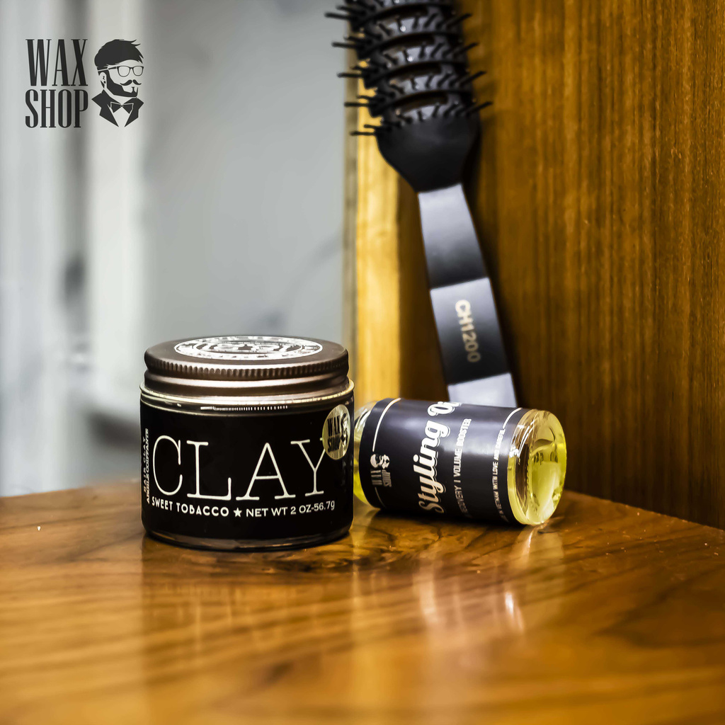 Sáp Vuốt Tóc Clay 1821Man made ⚡[Chính Hãng]⚡ Siêu Giữ Nếp tới 24 Tiếng, Tặng Kèm Pre-Styling Oil + Lược