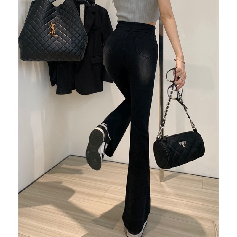 Quần Jeans Nữ Lưng Cao Ống Loe Thời Trang