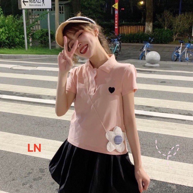 FREE SHIP 50K Áo polo logo tim DAN876 siêu đẹp