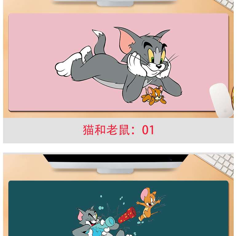 Tấm Lót Chuột Và Bàn Phím Chơi Game Cỡ Lớn In Hình Tom & Jerry