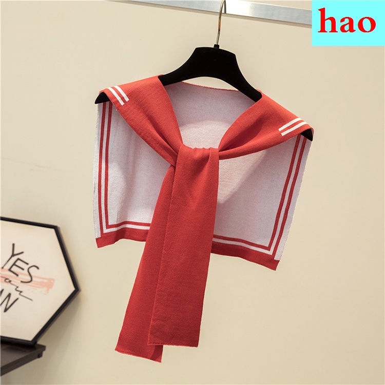 Khăn choàng cổ dệt kim phong cách thủy thủ thời trang thu đông cho nữ