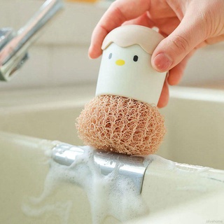 Bàn Chải Rửa Chén Dĩa Làm Từ Sợi Thép Nano Có Dây Ruy Băng Tiện Dụng Cho Nhà Bếp