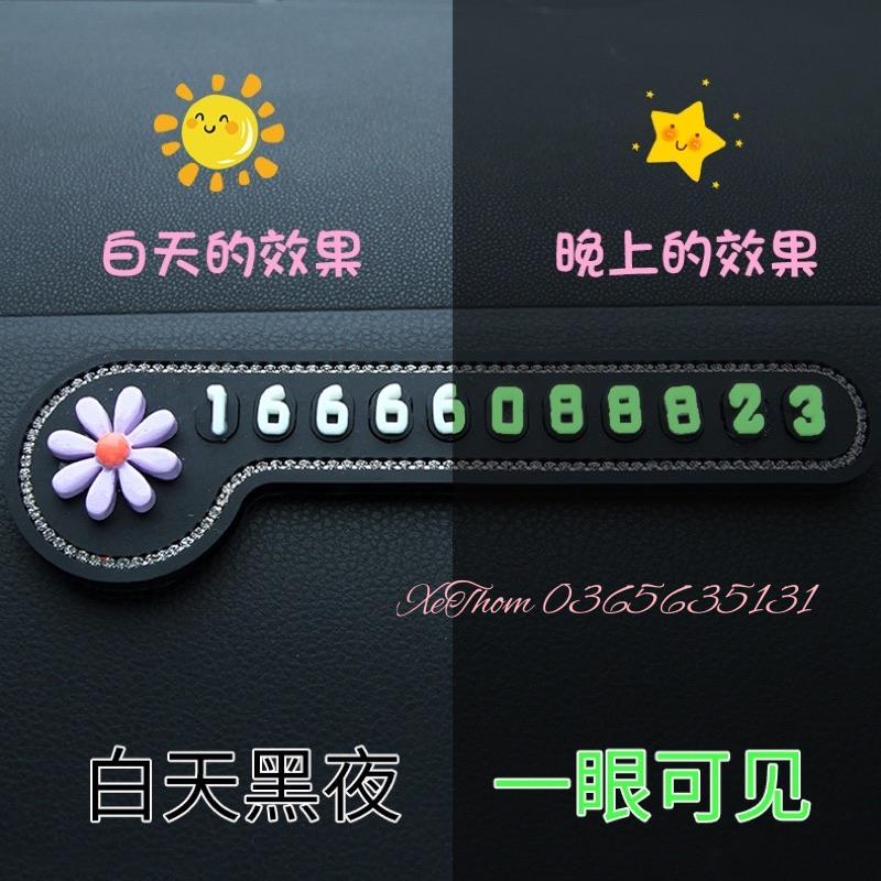 Bảng số điện thoại đặt taplo đính đá 3D gắn nhiều hình dễ thương