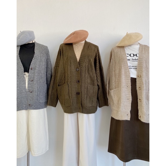 Áo cardigan vặn thừng dày 11502 CHERRY COCO