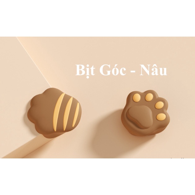 Nút Bịt Góc Bàn Silicon Miếng Dán Bọc Góc Bàn Silicone Hình Chân Mèo Cho Bé