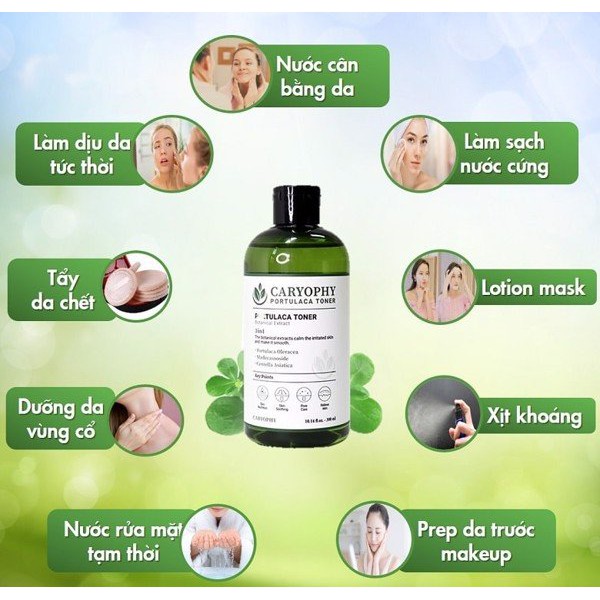 Nước Hoa Hồng Giảm Mụn Caryophy Portulaca Toner 300ml Mẫu Mới