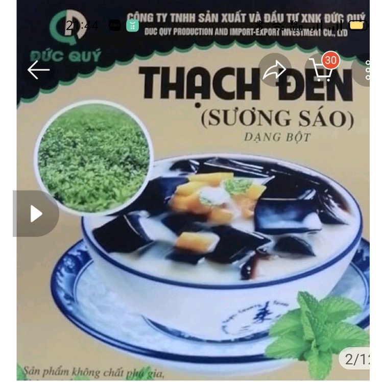 100g bột thạch thạch đen (sương sáo)