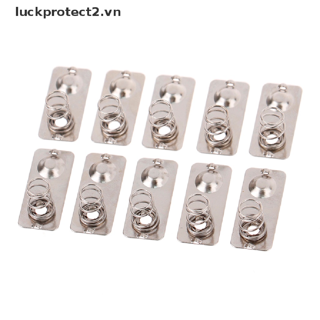 Bộ 10 Lò Xo Pin Thay Thế Bằng Kim Loại Màu Bạc 21x9mm Tiện Dụng