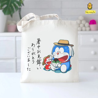 TÚI TOTE TRÒN DORA EMON P2 [CÓ KHÓA + TÚI CON] - VẢI CANVAS