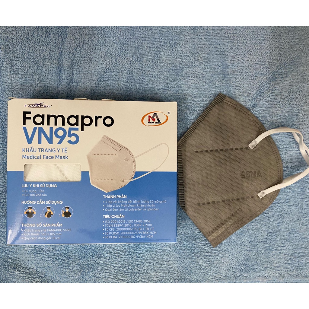Khẩu Trang Y tế FAMAPRO VN95,Công ty Nam Anh,Nhiều màu lựa chọn