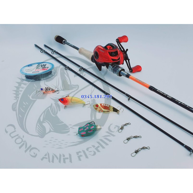 Bộ Cần Lure Super Eagle Máy Ngang  Proberos Đỏ THẾ GIỚI ĐỒ CÂU LURE 68 Bộ Cần Câu Lure Lóc Chính Hãng