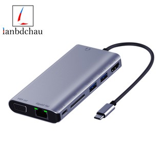 Thiết bị HUB chuyển đổi 8 trong 1 Type C cho Macbook Samsung Huawei chế độ Dex