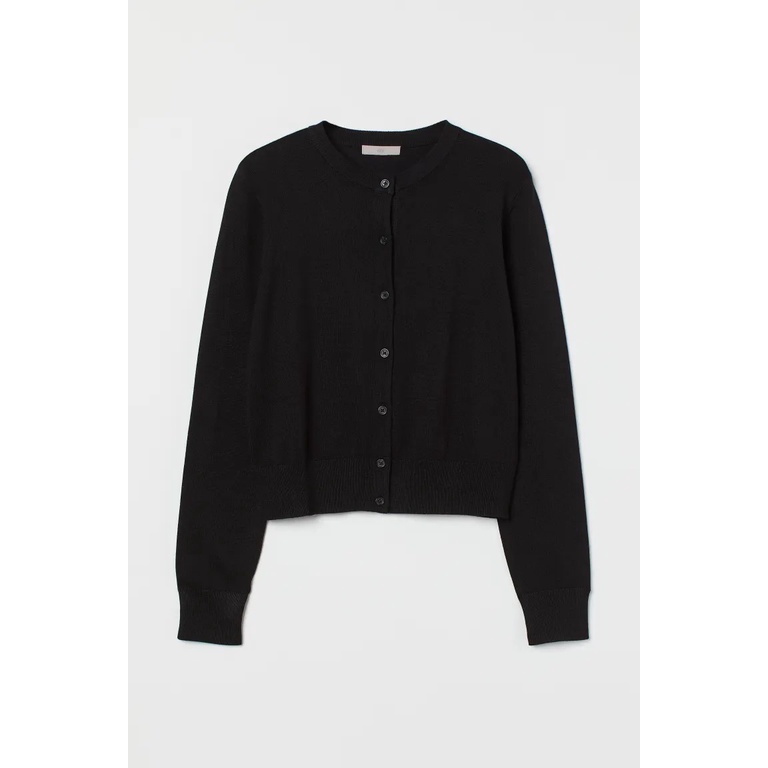 Áo len nữ cardigan đen HM H&M sz XS_hàng chính hãng authentic