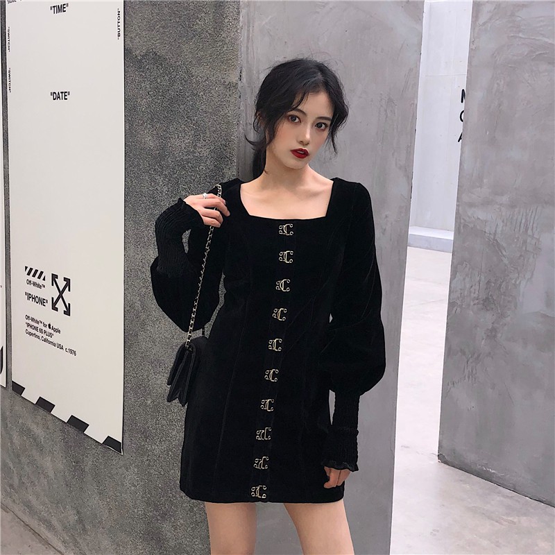 Đầm dáng ôm tay dài Emilyshop ulzzang