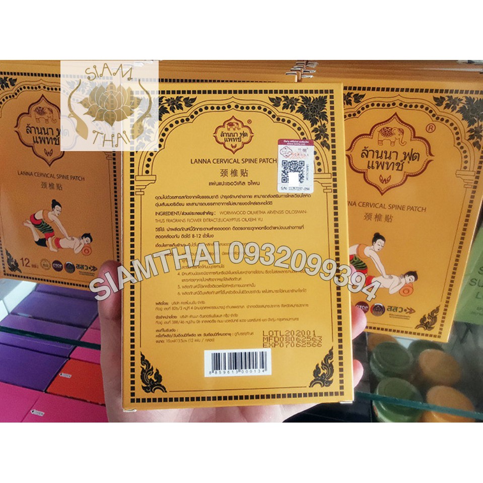 [Hộp 12 Miếng] Dán Vai Gáy Đông Y Thảo Dược Lanna Thái Lan Giảm Đau Nhức, Thoái Hóa Cột Sống | BigBuy360 - bigbuy360.vn