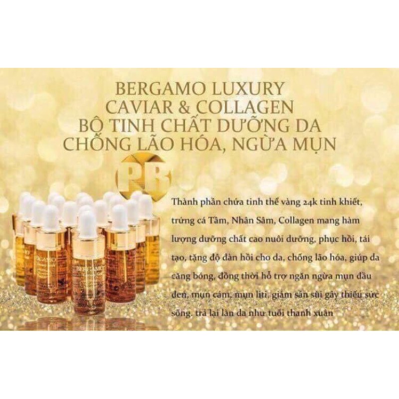 Serum Bergamo Luxury Gold Collagen & Caviar 13ml Hàn Quốc