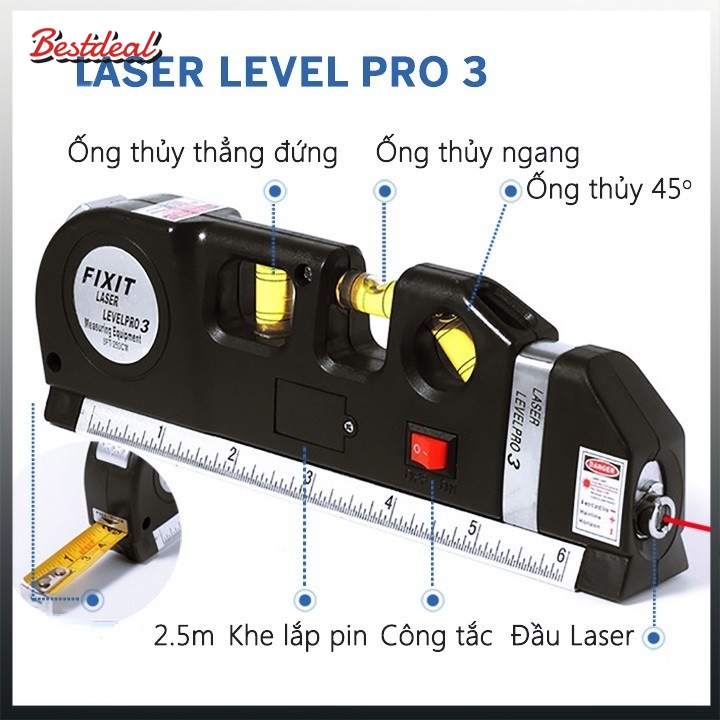 Thước Nivo, Căn Mực 4in1 Laser Level Pro 3