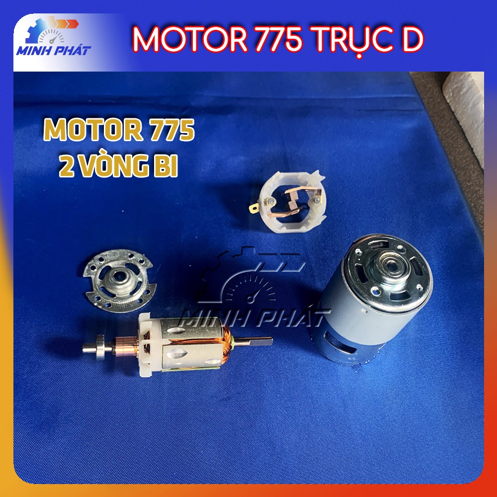 Motor 775 2 vòng bi bạc đạn kép trục D tốc độ 10000 vòng
