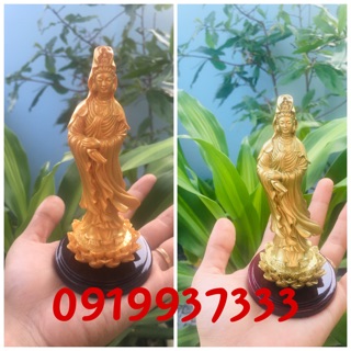 Tượng phật bà quan âm đứng cao 13 cm