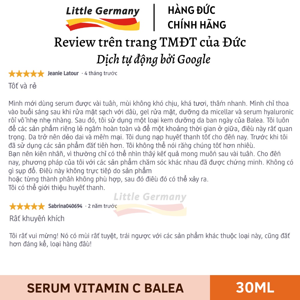 Serum Vitamin C Balea Đức 30ml - Sáng da, Chống lão hoá, Mờ thâm, Mờ nếp nhăn - Hàng nội địa Đức