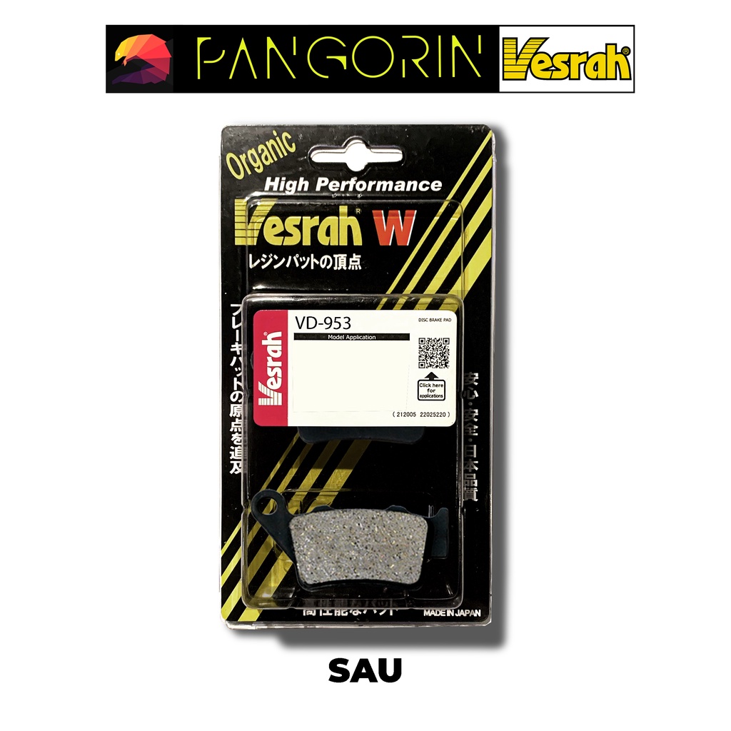 Vesrah - Bố thắng Má Phanh cho xe phân khối lớn mô tô Royal Enfield: Interceptor 650 bán kim loại Resin