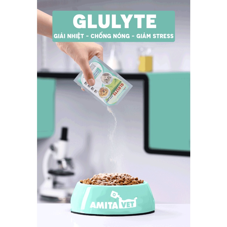 Giải nhiệt cho chó mèo GLULYTE Plus 150g AMITAVET giúp chăm sóc thú cưng chống nóng giảm stress tăng dề kháng bù nước