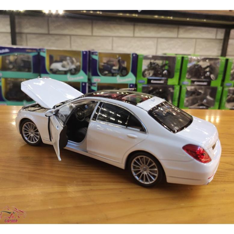 Xe Mô Hình - Mô hình xe Sắt Mercedes-Benz S500 Welly FX tỉ lệ 1:24 màu trắng