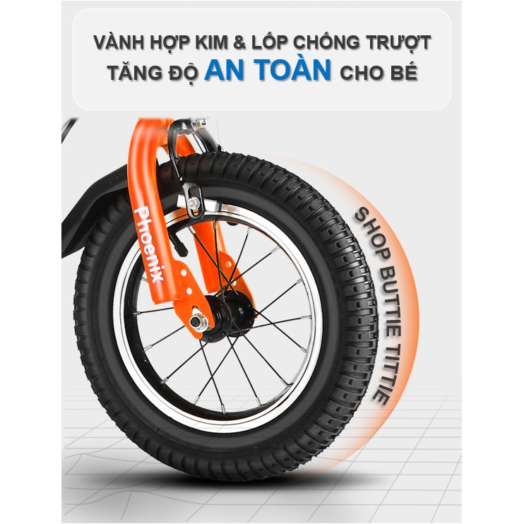 XE ĐẠP TRẺ EM CAO CẤP (GẤP GỌN ĐƯỢC) THƯƠNG HIỆU PHOENIX CHÍNH HÃNG (hàng order nước ngoài, 12-15 ngày giao hàng)