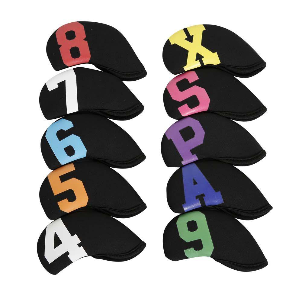 Set 10 Vỏ Bọc Đầu Gậy Đánh Golf Bằng Sắt Bền Bỉ Có Số Bảo Vệ Ốp