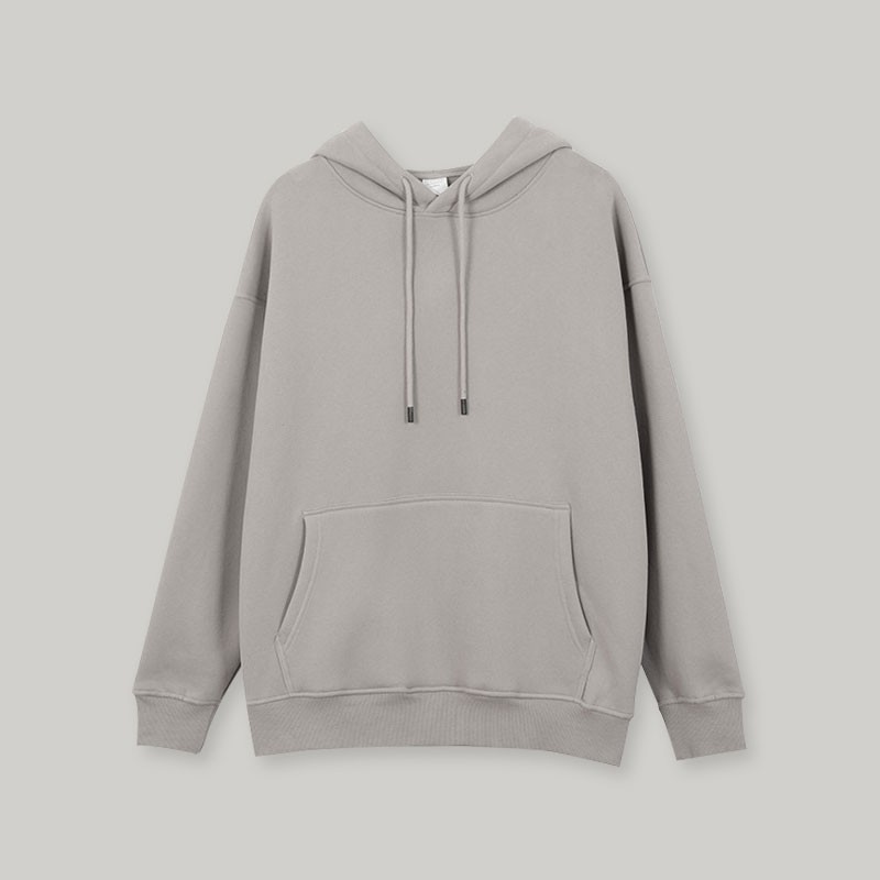 Áo Basic Oversize Hoodie Màu Ghi