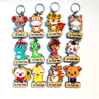 Móc khóa gỗ 12 con giáp Danbo Printcre8