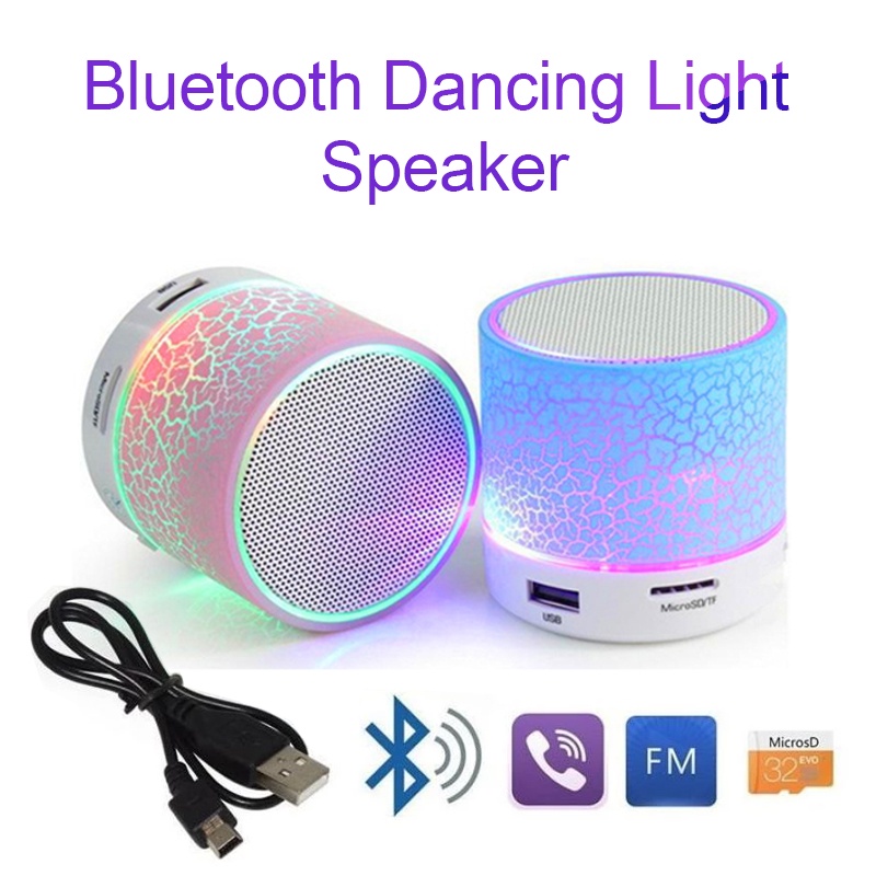 Loa bluetooth không dây mini có đèn LED hỗ trợ thẻ nhớ TF