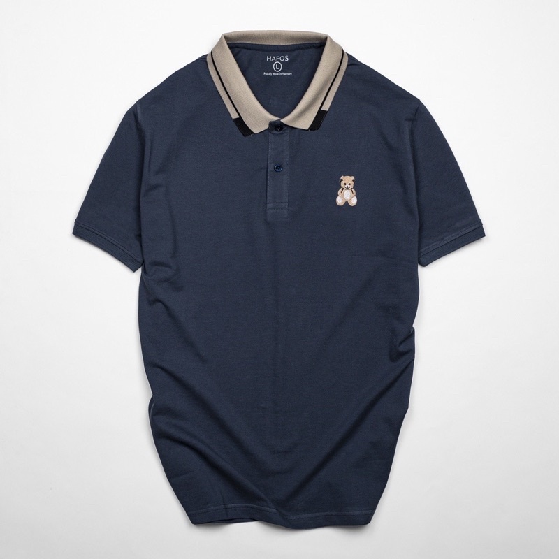 Áo thun polo nam cộc tay thêu Con Gấu chất vải Cotton Cá Sấu cao cấp