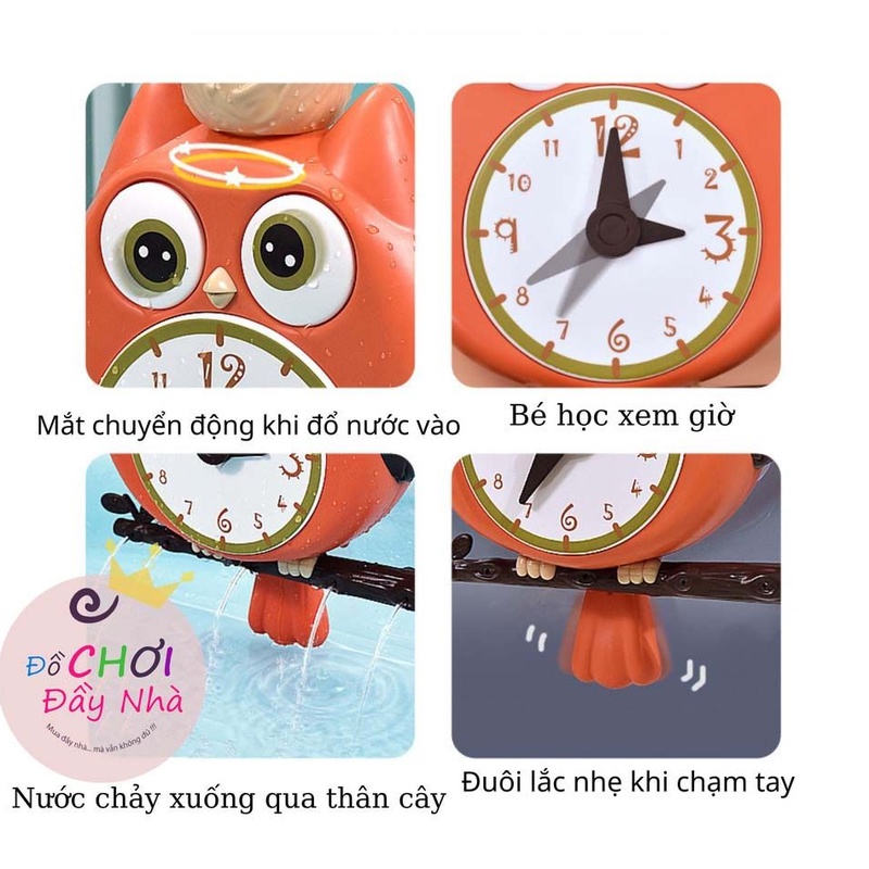 Đồ chơi nhà tắm Cú mèo xoay nước thông minh- Đồ chơi đầy nhà