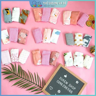 Sét 3 khăn sữa sợi tre Muslin Tree siêu mềm