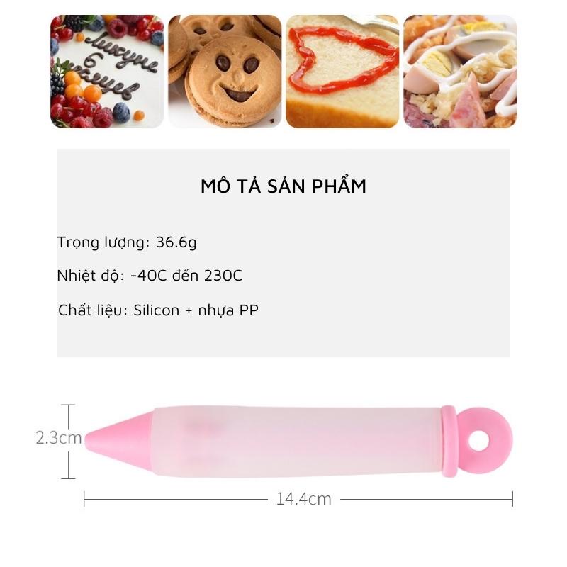 Bút Viết Chữ Trang Trí Bánh Kem, bơm được Socola và kem Tiện Dụng Cho Nhà Bếp