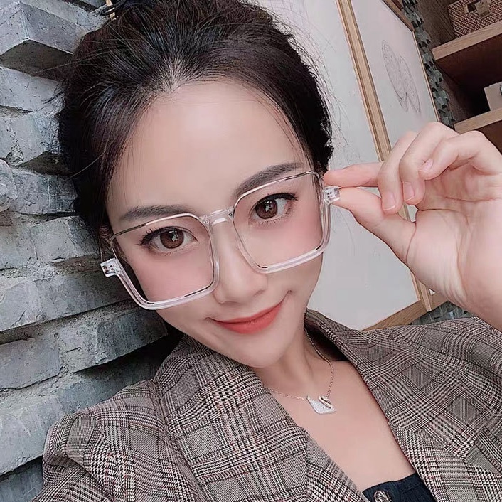 Mắt Kính Gọng Lớn Chống Ánh Sáng Xanh Phong Cách Retro