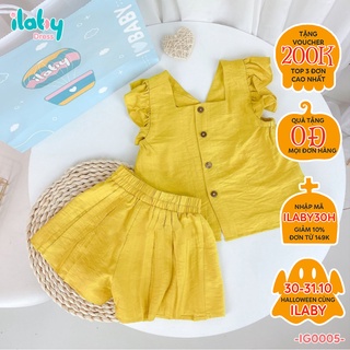 [25.6 GIẢM 40K ĐƠN 299K] Đồ bộ cho bé gái ILABY chất đũi cánh tiên thoáng mát [IG0005]