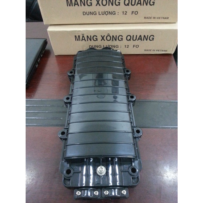 Măng xông quang 8Fo, 12Fo FTTH ngoài trời 2 in 2 out full phụ kiện