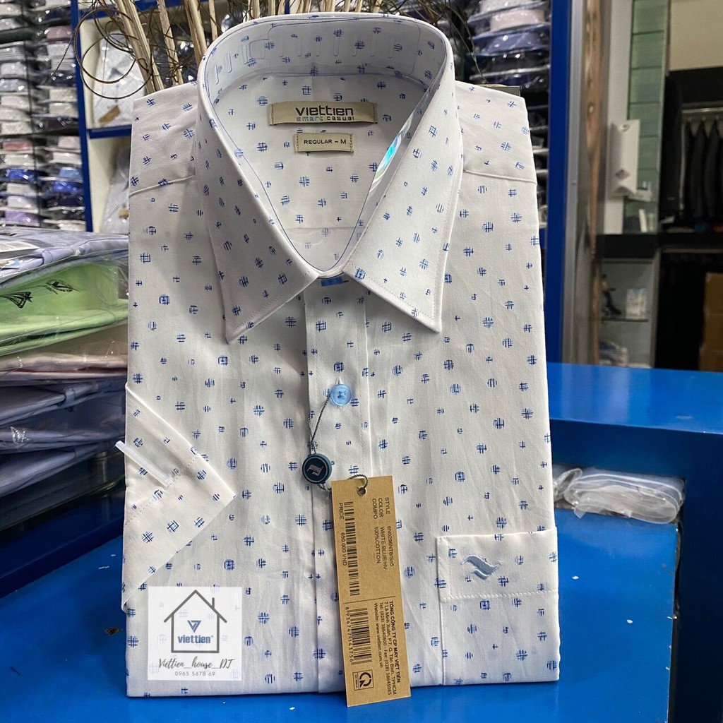 ÁO SƠ MI VIỆT TIẾN SMART CASUAL TAY NGẮN VẠT NGANG 6N0296NT6/Sn5