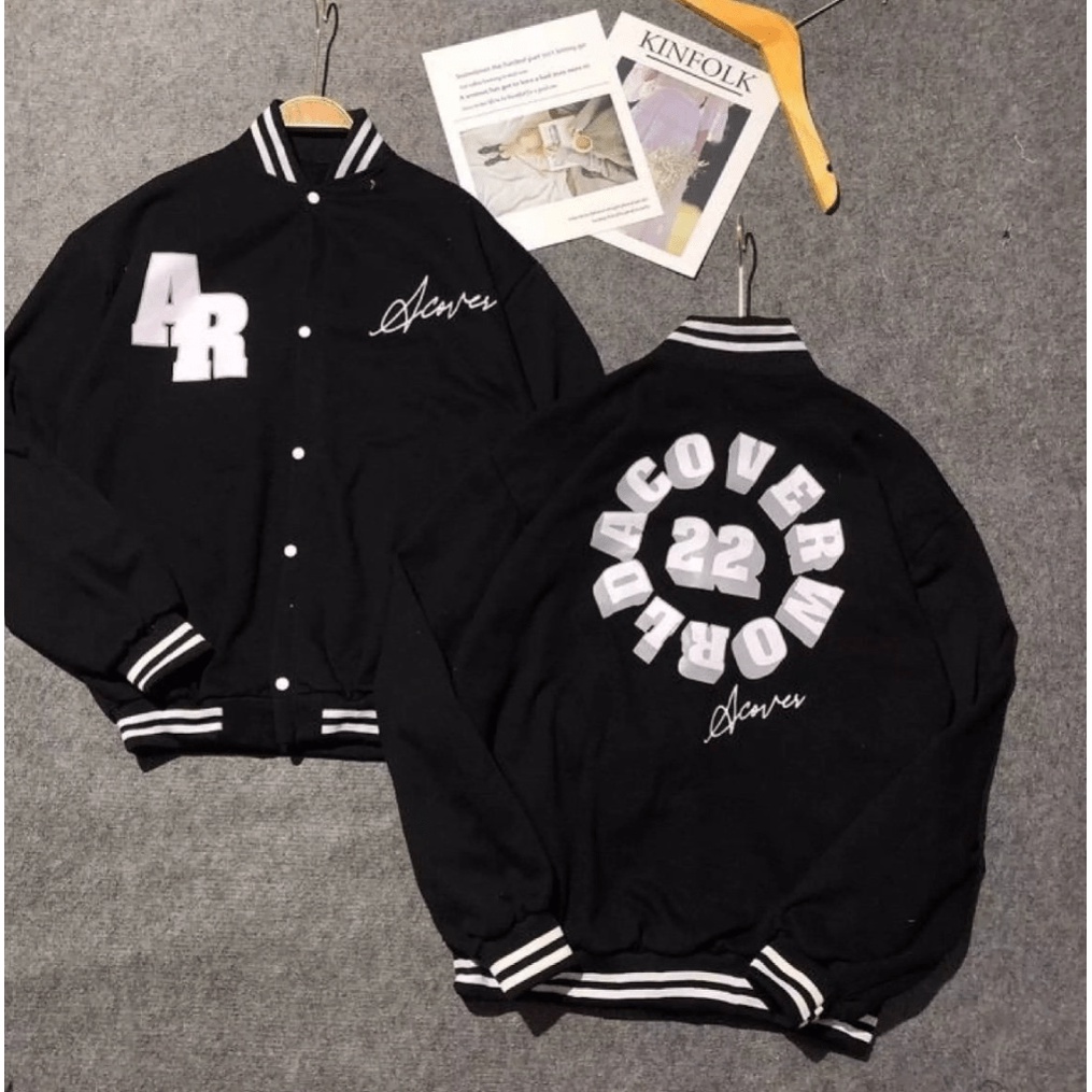 Áo Khoác Bomber Nam Nữ, Kiểu Dáng Trẻ Trung Phối Chữ Lớn Cá Tính T09 [NewUnisex]