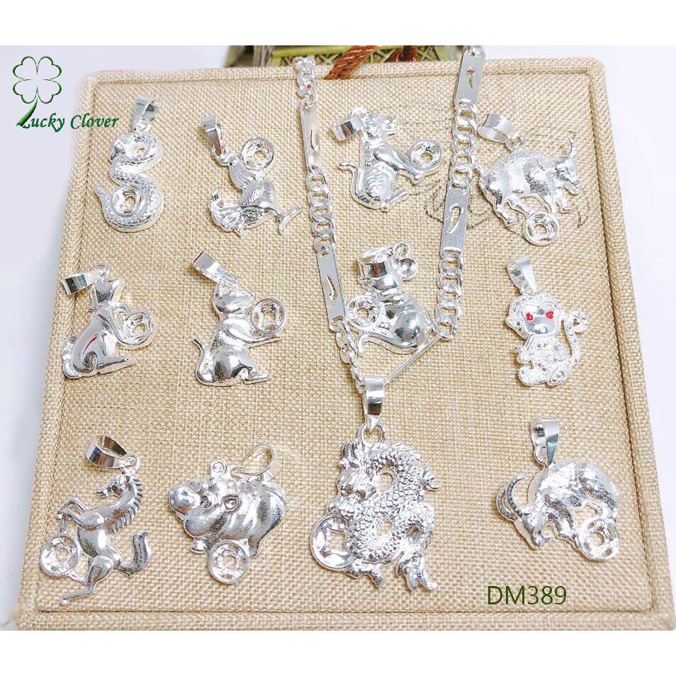 Dây chuyền bạc thật mặt con giáp cho bé trai chất liệu bạc ta dày dặn, mẫu đẹp/ Trang sức JQN