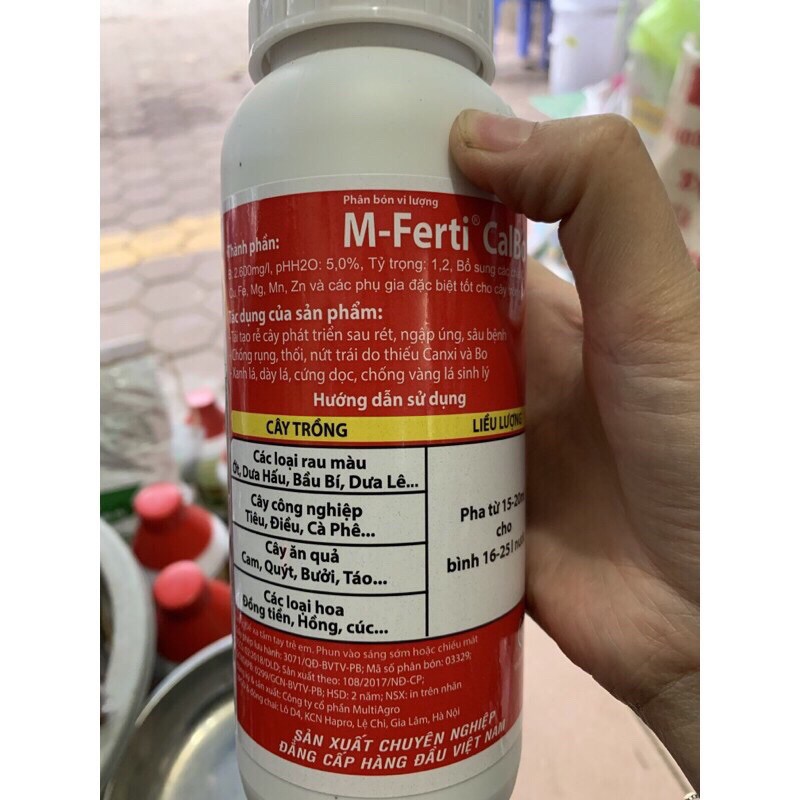 Pânbos á siêu Bo- Canxi chống rụng bông, trái non. Chai 500ml