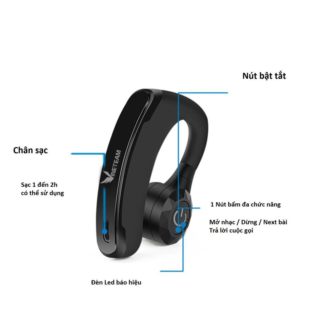 Tai Nghe Bluetooth V11 móc vành tai chống ồn kèm mic